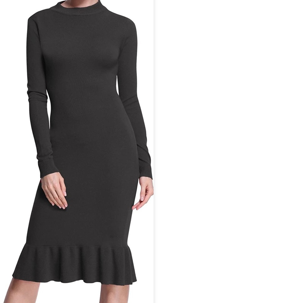 ROCOROSE sexy Bodycon w ruffle hem